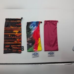 RARE COLLECTOR'S LOT 3x Genuine Oakley Soft Sunglasses Cases "Acid Collection"